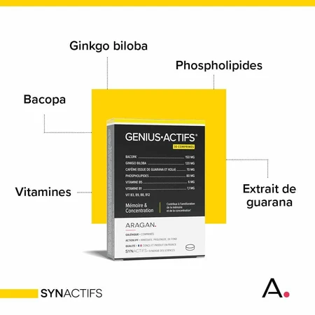 Aragan Synactifs GeniusActifs Gedächtnis und Konzentration 30 Tabletten