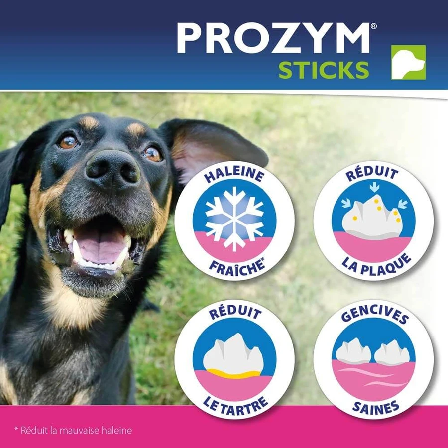 Ceva Prozym Sticks à mâcher RF2 pour l'hygiène bucco-dentaire Sticks pour animaux de 0 à 25kg x12