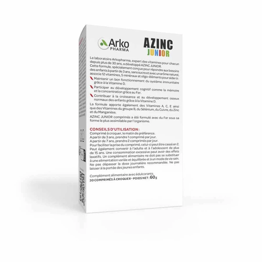 Arkopharma Azinc Vitamine C, E, Zinc Junior Strawberry 30 comprimate masticabile