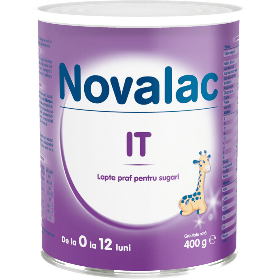 Formulă lapte praf Formula IT, Gr. 0-12 luni, 400 g, Novalac