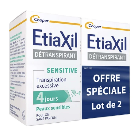 Etiaxil Detraspirant Tratament împotriva transpirației excesive a axilei cu roll-on Piele sensibilă 2x15ml