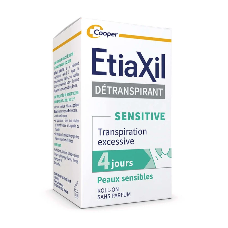Etiaxil Detraspirant Tratament împotriva transpirației excesive a axilei cu roll-on Piele sensibilă 2x15ml