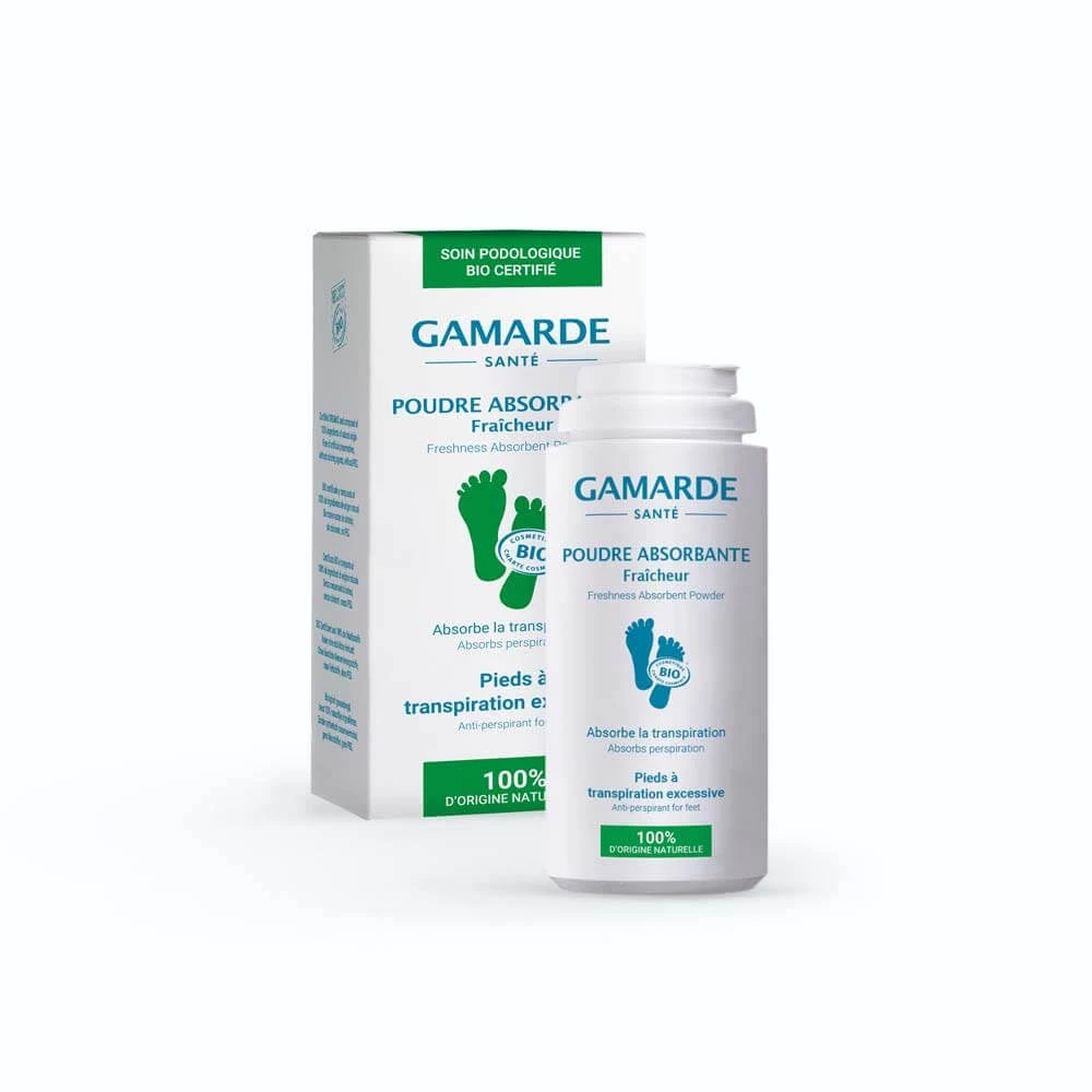 Gamarde Organic Freshness Absorptionspulver für Füße Transpiration Übermäßiges Schwitzen 35 g