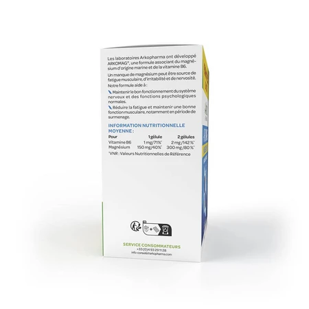 Arkopharma Arkomag Magnesium B6 Nervositeit en vermoeidheid 120 capsules