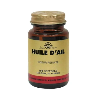 Solgar Garlic Oil 100 Capsules Cardiovasculaire Défenses immunitaire 100 softgels