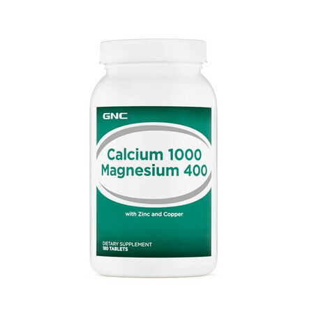 Calcium 1000 mg und Magnesium 400 mg (961767), 180 Tabletten, GNC