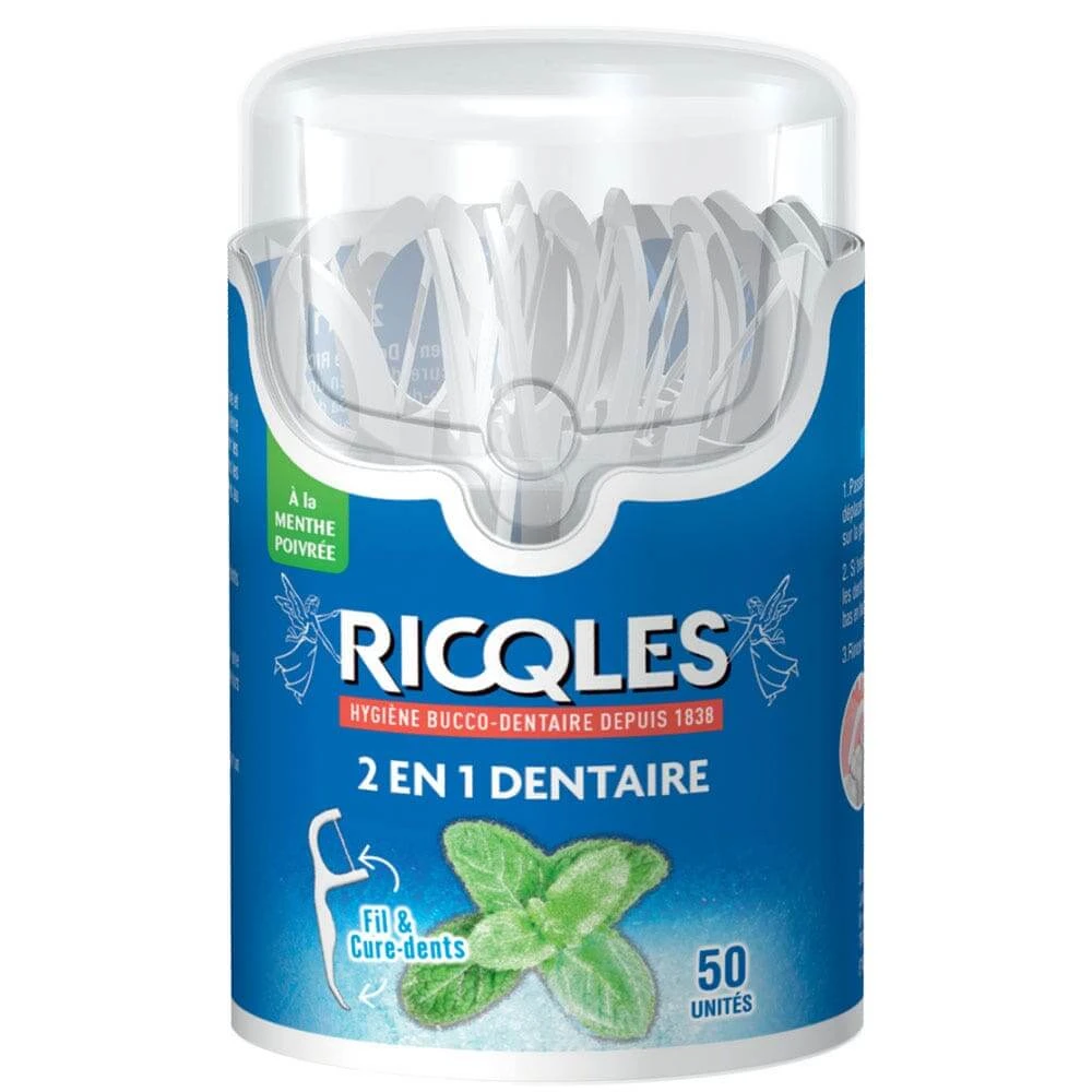 Ricqles Zahnseide 2 in 1 - 50 Einheiten Juvasante