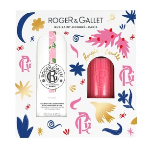 Roger & Gallet Rose Eau Bienfaisante 100ml + Geschenkpackung mit Duftkerzen