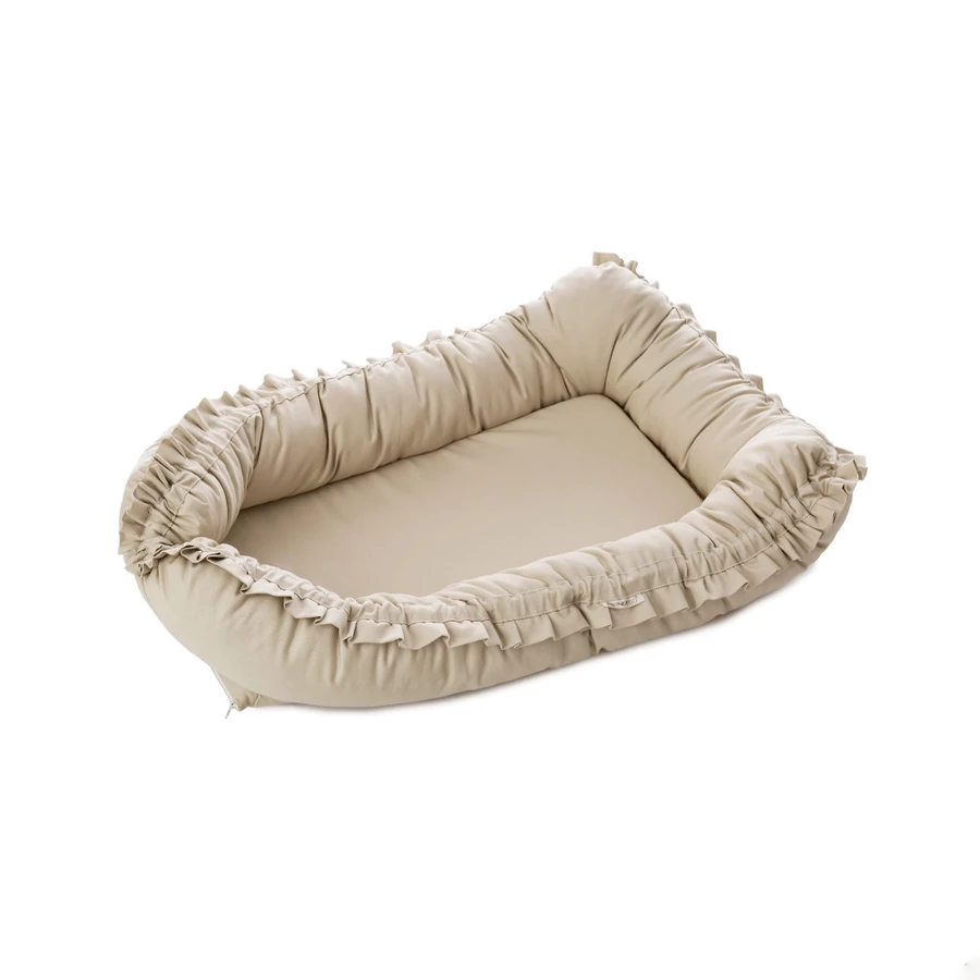 Baby Nest cu volanase, + 0 luni, Bej, Twindeco