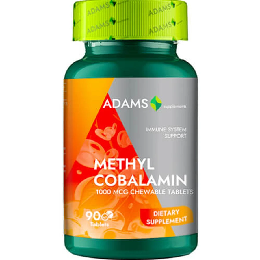 Metilcobalamina, 1000 mcg, 90 compresse masticabili, Adams