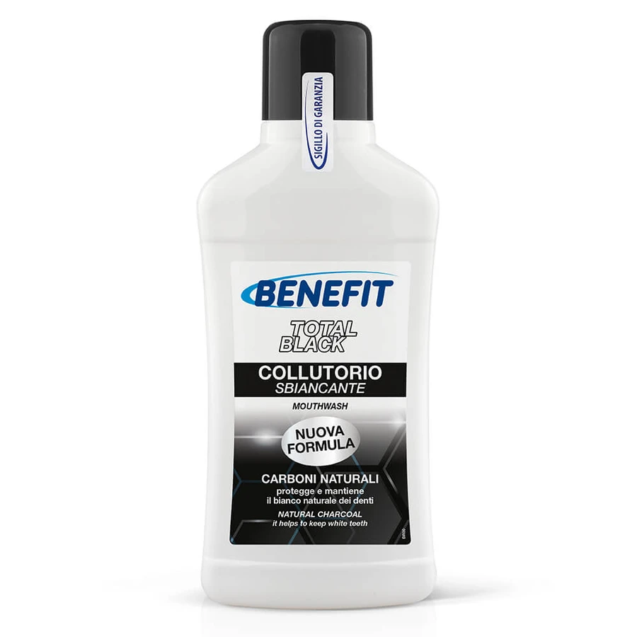 Mundspülung mit Aktivkohle, Total Black, 500 ml, Benefit