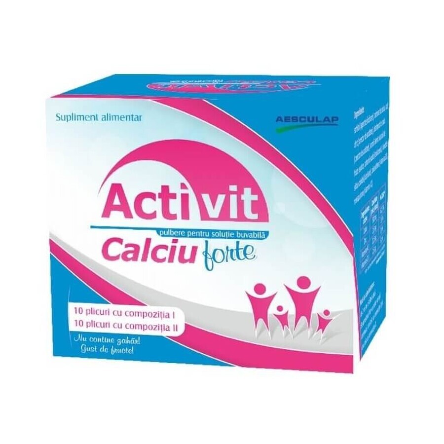 Calciu forte Activit, 10+10 plicuri, Aesculap