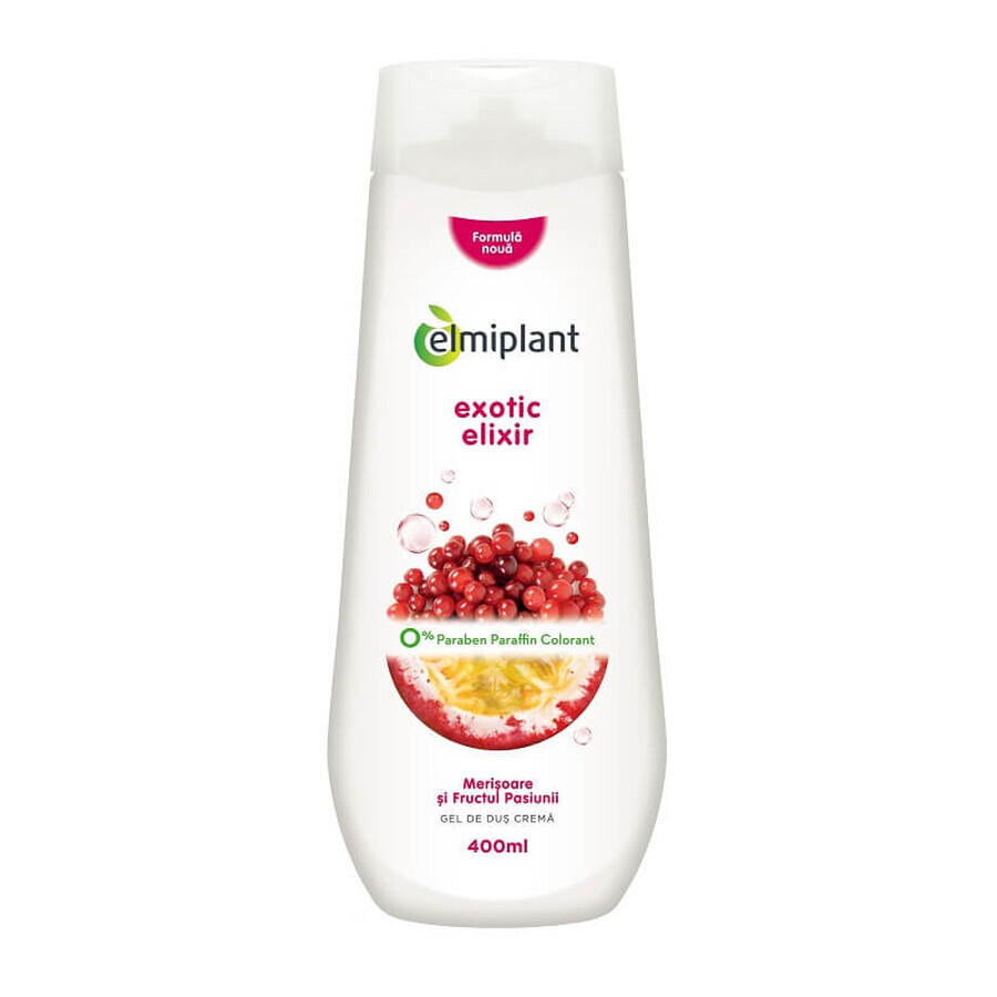 Gel de dus crema cu merisor si fructul pasiunii Care Moments Exotic Elixir, 400 ml, Elmiplant