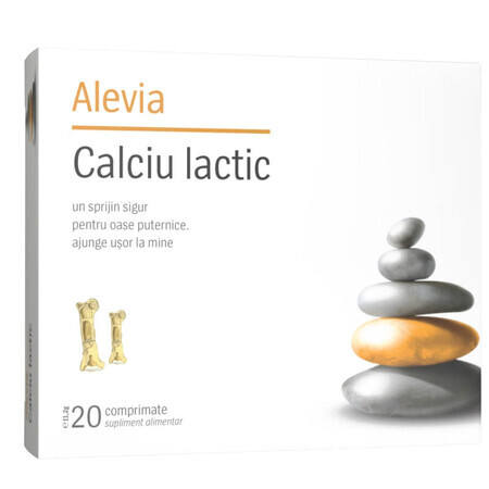 Calciu lactic, 20 comprimate masticabile, Alevia