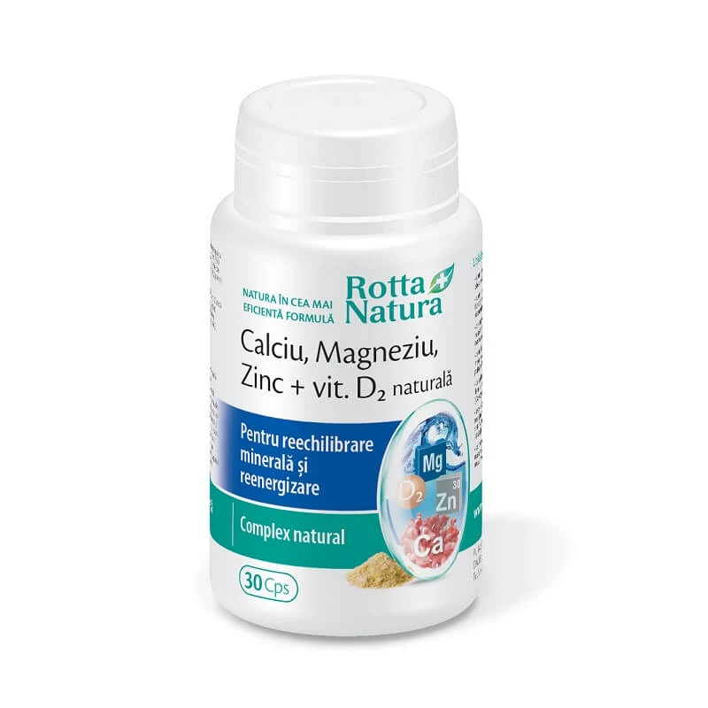 Calcium Magnesium Zink + Vit. D2, 30 Kapseln, Rotta Natura