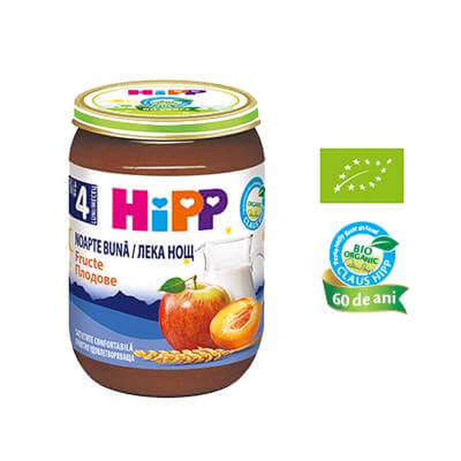 Gris cu lapte si fructe Good-Night, +4 luni, 190 g, Hipp