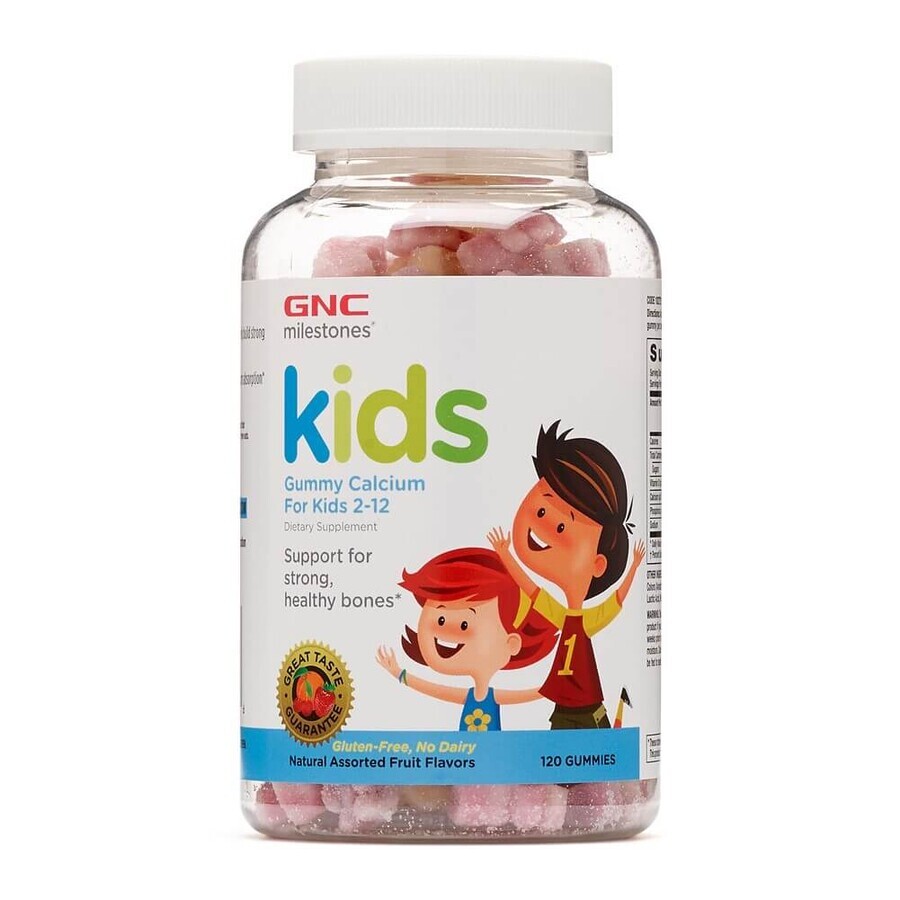 Calcium für Kinder von 2-12 Jahren Kids Milestones (102721), 120 Gummibärchen, GNC