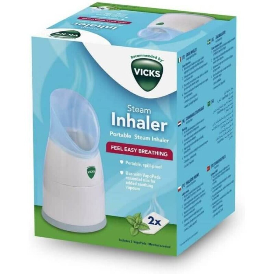 Tragbarer Dampf-Inhalator mit 2 Menthol-Tabletten, TOW015046, Vicks