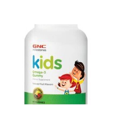 Jeleuri gumate cu aromă naturală de lămâie și căpșuni, 60 de jeleuri, GNC Kids