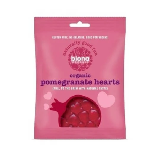 Gelee-Herzen mit Granatapfel, 75 gr, Biona