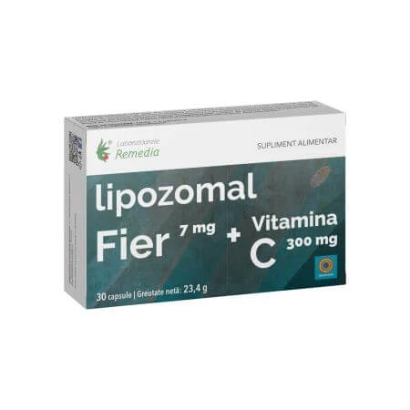 Lipozomales Eisen + Vitamin C, 30 Kapseln, Remedia