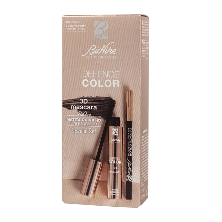 Set Mascara + Augenkonturenstift 301 schwarz Defence Color 3D Kohl & Kajal HD, Bionike