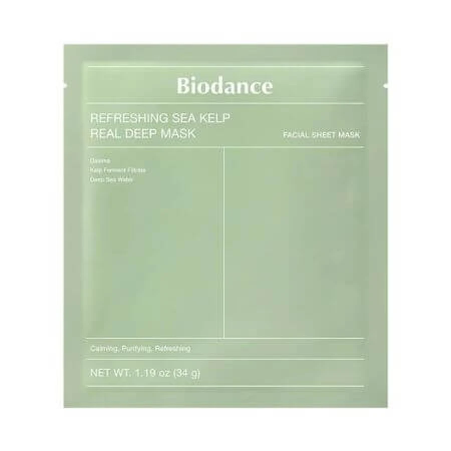 Masca cu alge marine Refreshing Sea Kelp Real Deep Mask, 34 g, Biodance