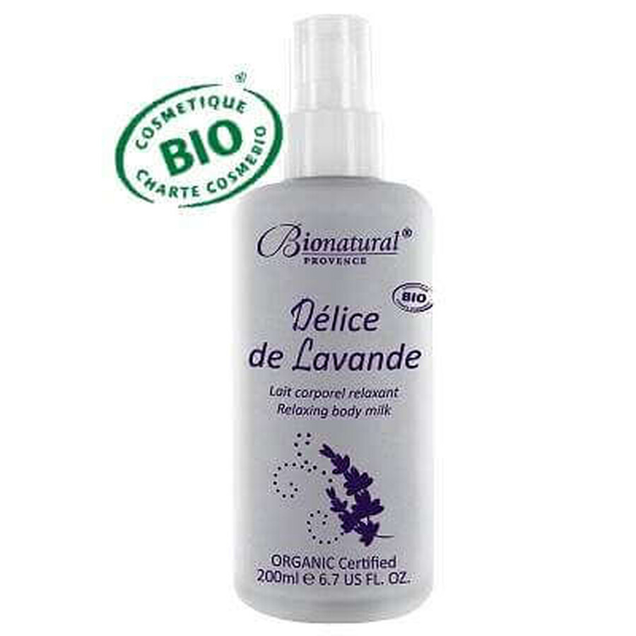 Lapte bio de corp relaxant cu aloe vera și lavandă, 200ml, BioNatural