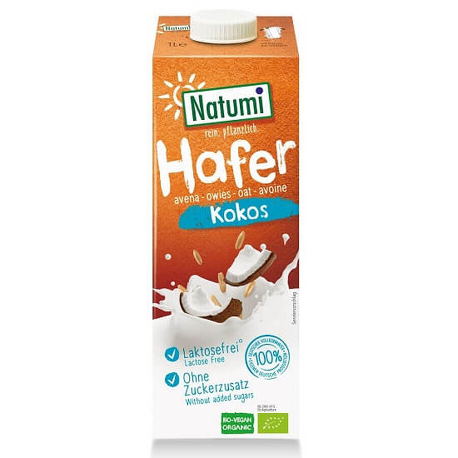 Lapte Bio din ovaz cu cocos, 1 L, Natumi