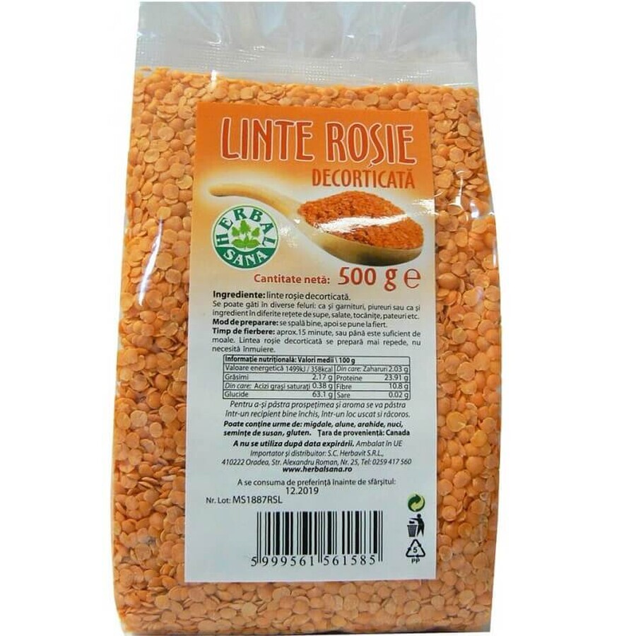 Linte rosie, 500 gr, Herbal Sana