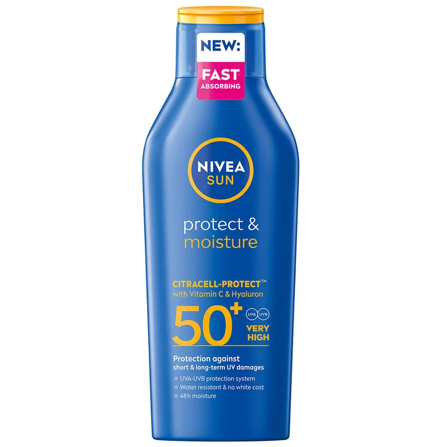 Feuchtigkeitsspendende Lotion SPF50+ Schutz & Feuchtigkeit Sonne, 400 ml, Nivea