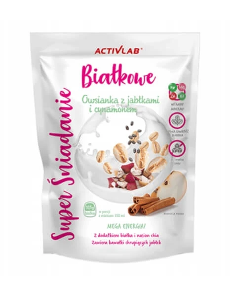 Super Protein Frühstück, Haferflocken mit Äpfeln und Zimt, 300g
