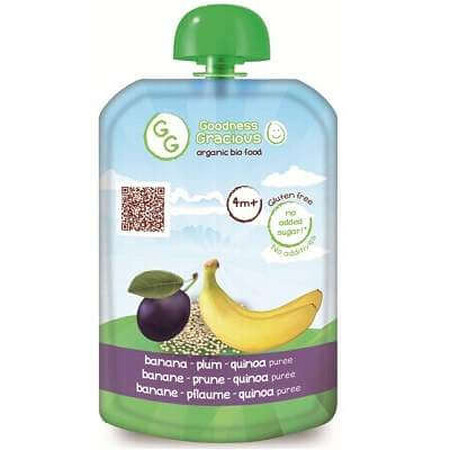 Mancare Bio Banana, Pruna, Quinoa, +4luni, 140g, Goodness Gracious