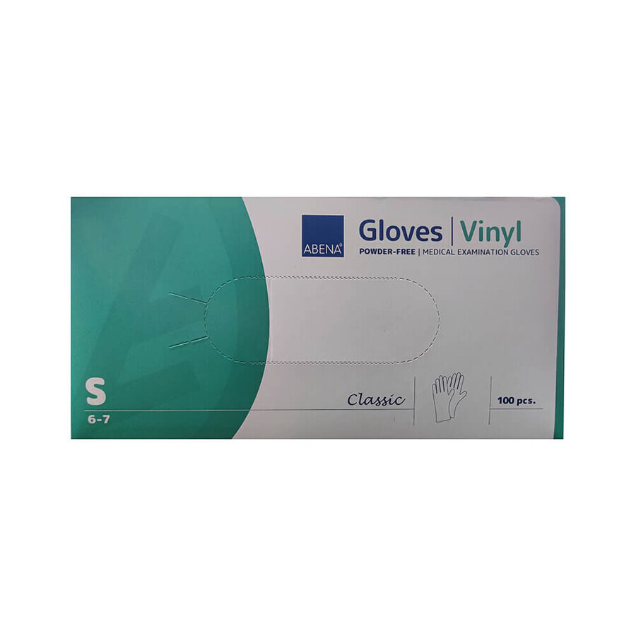 Transparente Vinyl-Untersuchungshandschuhe ohne Handschuhe, Größe S, 100 Stück, Abena