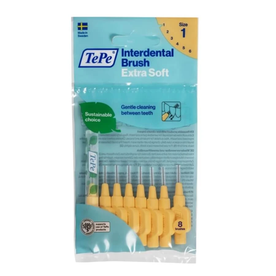 TePe Periuțe de dinți interdentare extra moi 0,45 mm portocaliu strălucitor, 8 buc.