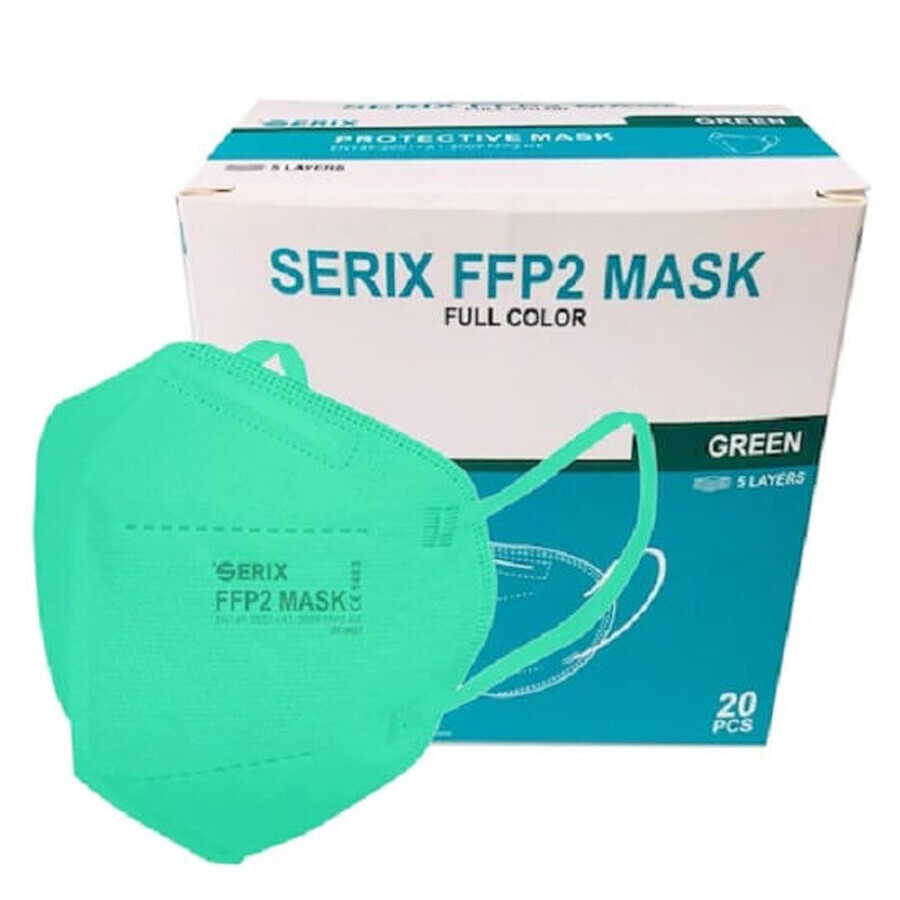 Schutzmasken FFP2, grün, 20 Stück, Serix