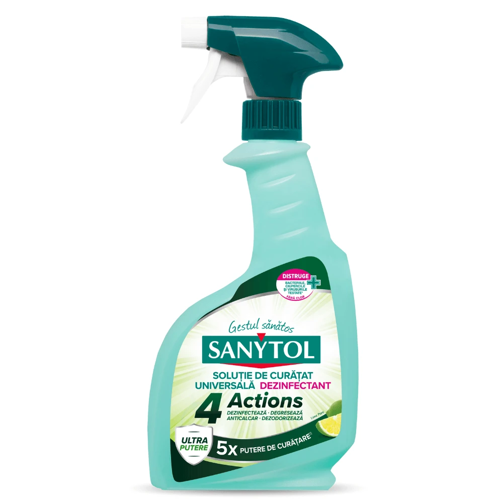 Universal-Reinigungslösung Desinfektionsmittel 4 Aktionen, Kalk, 500 ml, Sanytol