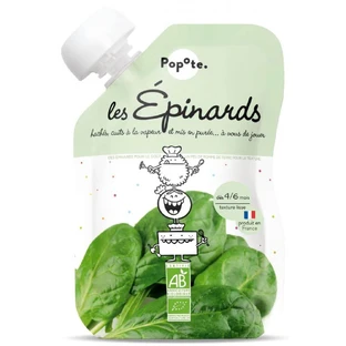 Bio-Püree mit 39% Spinat, 4-6 Monate, 120 g, Popote