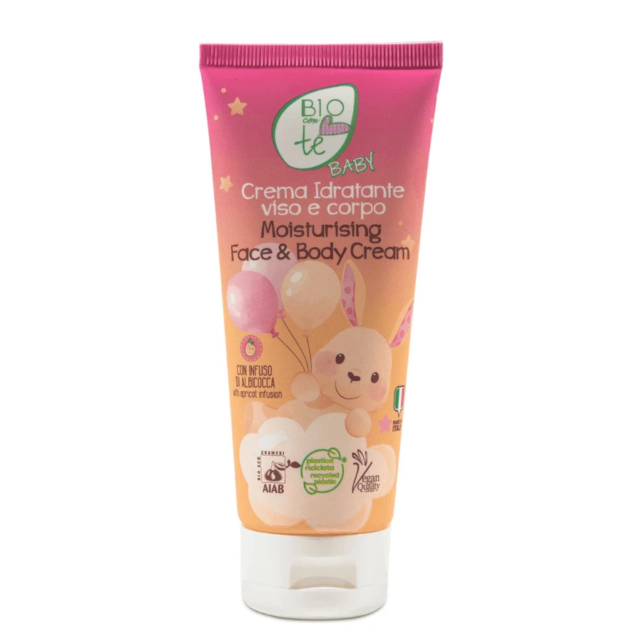 Crema Bio hidratanta pentru fata si corp cu infuzie de caise Baby, 100 ml, Bioconte