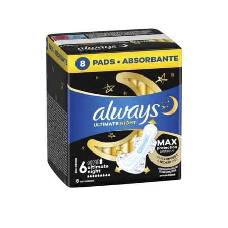 Ultimate Night Absorbierende Einlagen, 8 Stück, Always