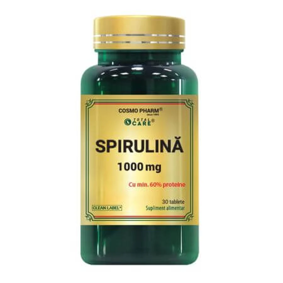 Spirulina, 1000 mg, 30 Tabletten, Cosmopharm
