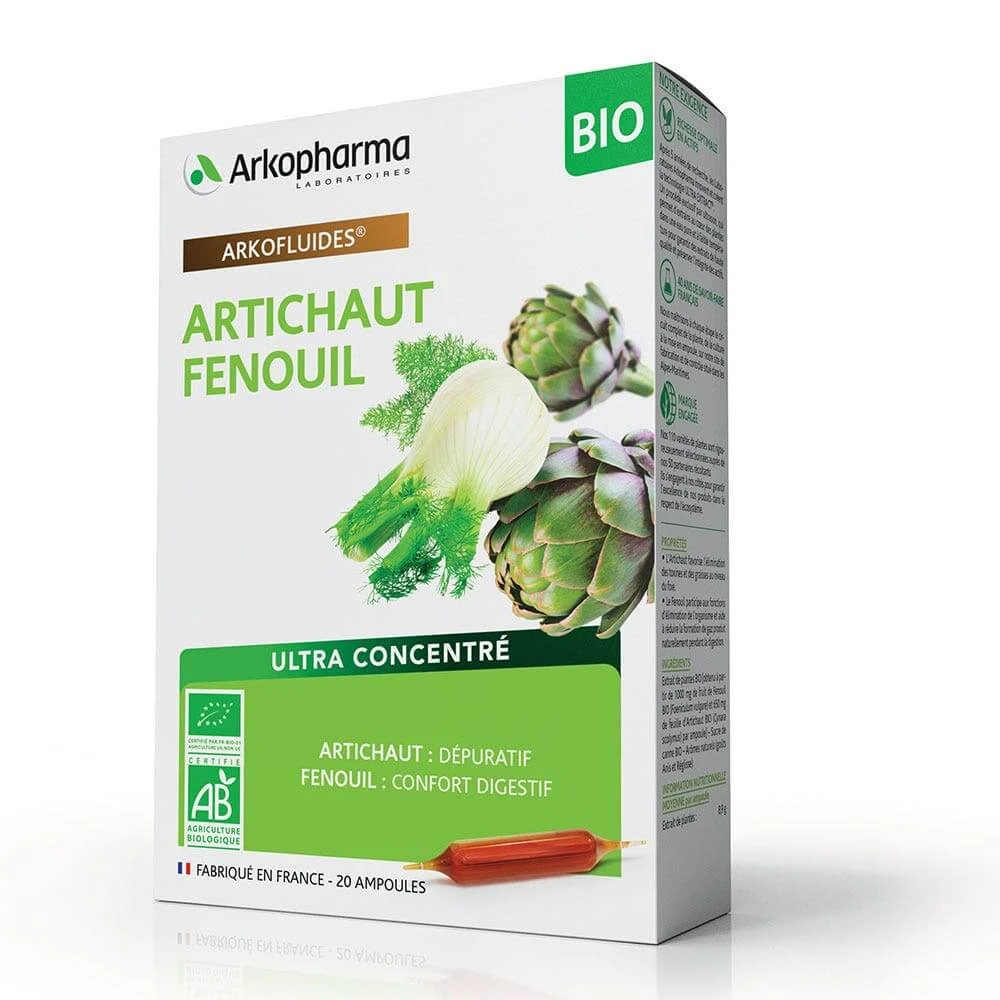 Arkopharma Arkofluids Bio Artischocke Fenchel 20 Fläschchen