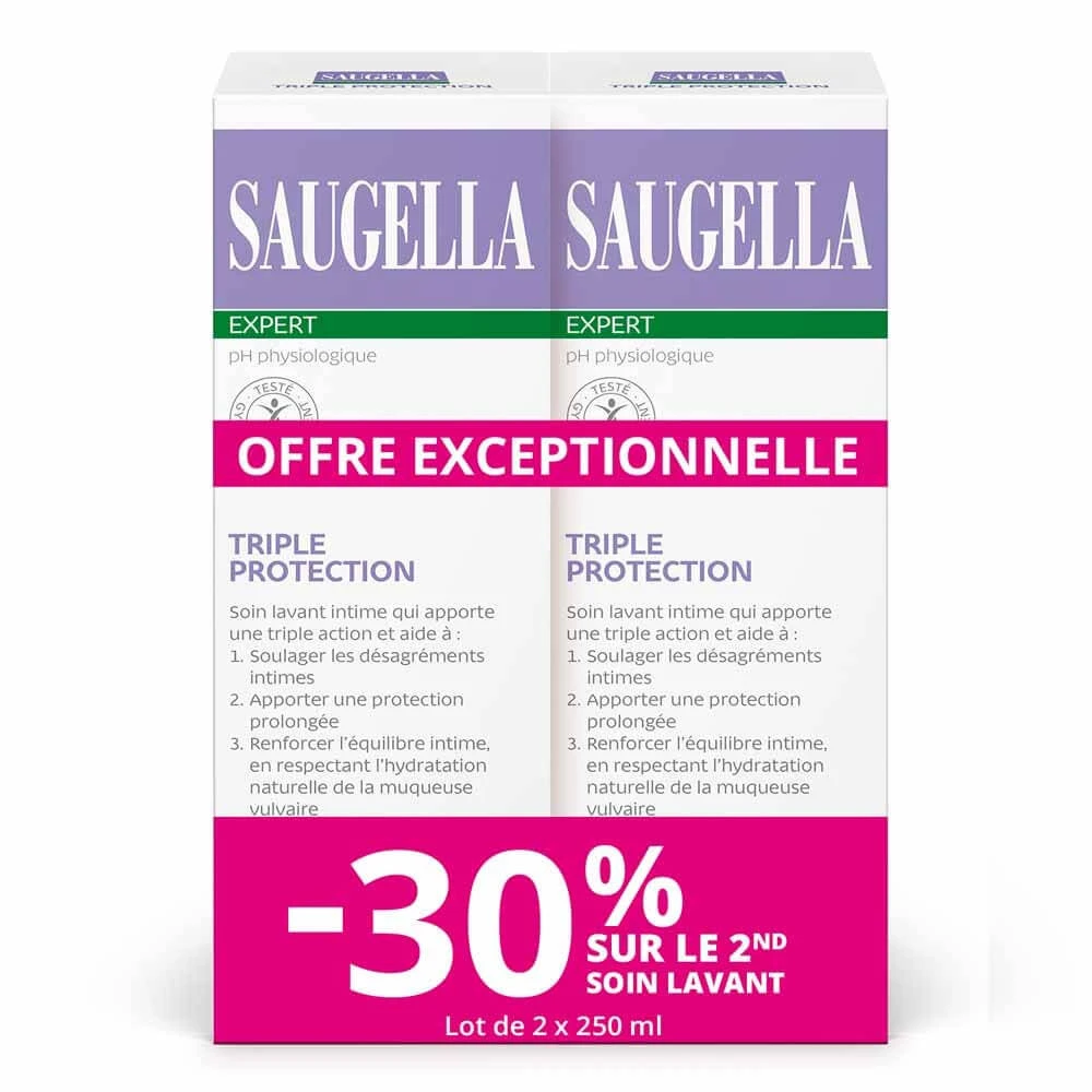 Saugella Dreifacher Schutz Soin Lavant Intime Inconforts 2x250ml