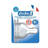 Dodie Flat Sauger mit großen 3 Geschwindigkeiten 0-6 Monate x2 Slow-Flow-Sauger