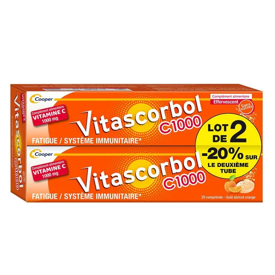 Vitascorbol Witaminy C1000 2x20 tabletek musujących: ceny i cechy