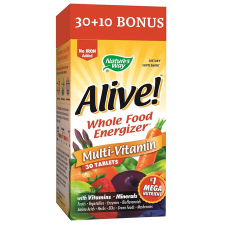 Multi-Vitamine Alive, 40 tbl, Natures Way