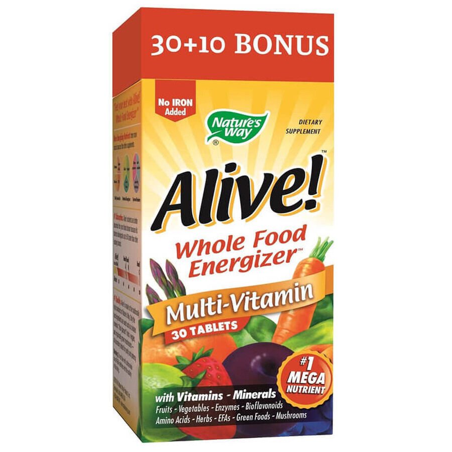 Multi-Vitamine Alive, 40 tbl, Natures Way