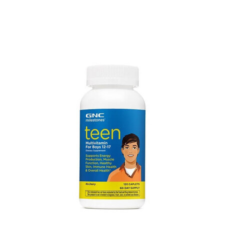 Multivitamine pentru baieti intre 12-17 ani, Teen Milestones (200812), 120 tablete, GNC