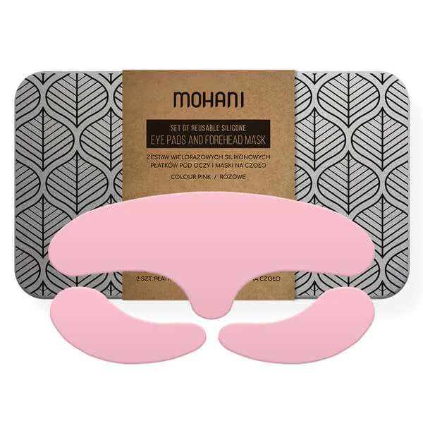 Mohani Wiederverwendbare Silikon-Augenpads und Stirnmaske Pink