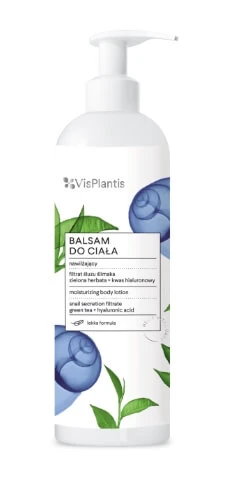VisPlantis Feuchtigkeitsspendende Körperlotion mit Schneckenschleimfiltrat, 400 ml